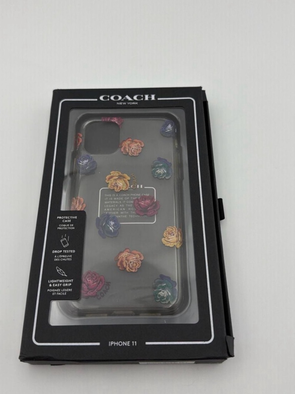 Coach Clear Floral iPhone 11 Case with Multicolor Roses